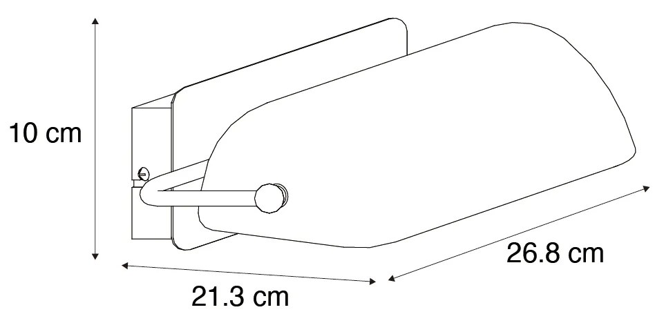 Klassieke notaris wandlamp messing met groen glas - Banker