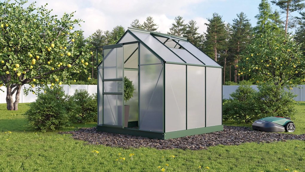 Vitavia Planet serre - 3,8m² - met 6 mm polycarbonaat - Donkergroen