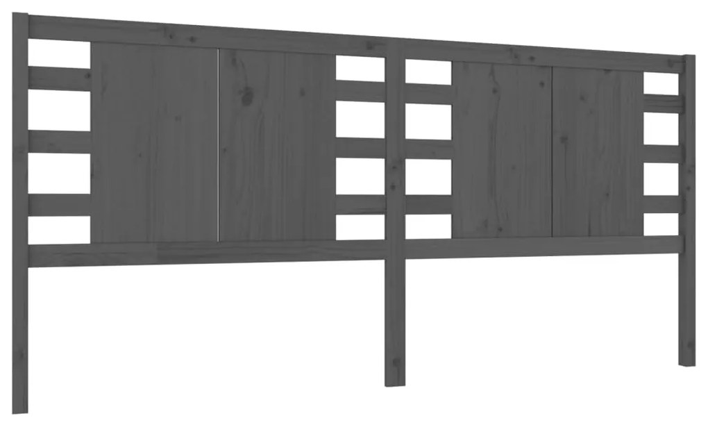 vidaXL Hoofdbord 146x4x100 cm massief grenenhout grijs