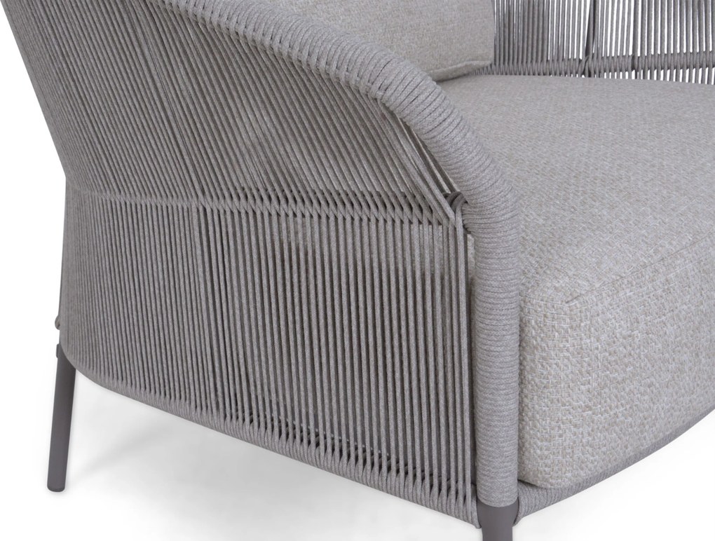 Stoel en Bank Loungeset 5 personen Rope Grijs  4 Seasons Outdoor Florence