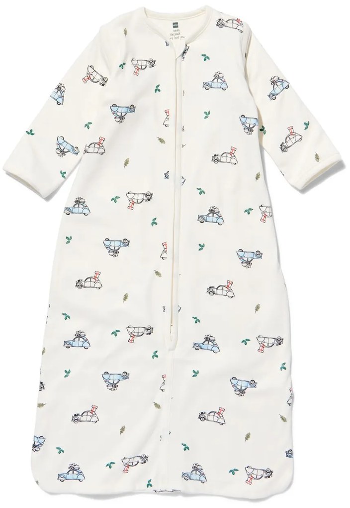 HEMA Baby Slaapzak Met Afritsmouwen Katoen Auto's Beige (beige)
