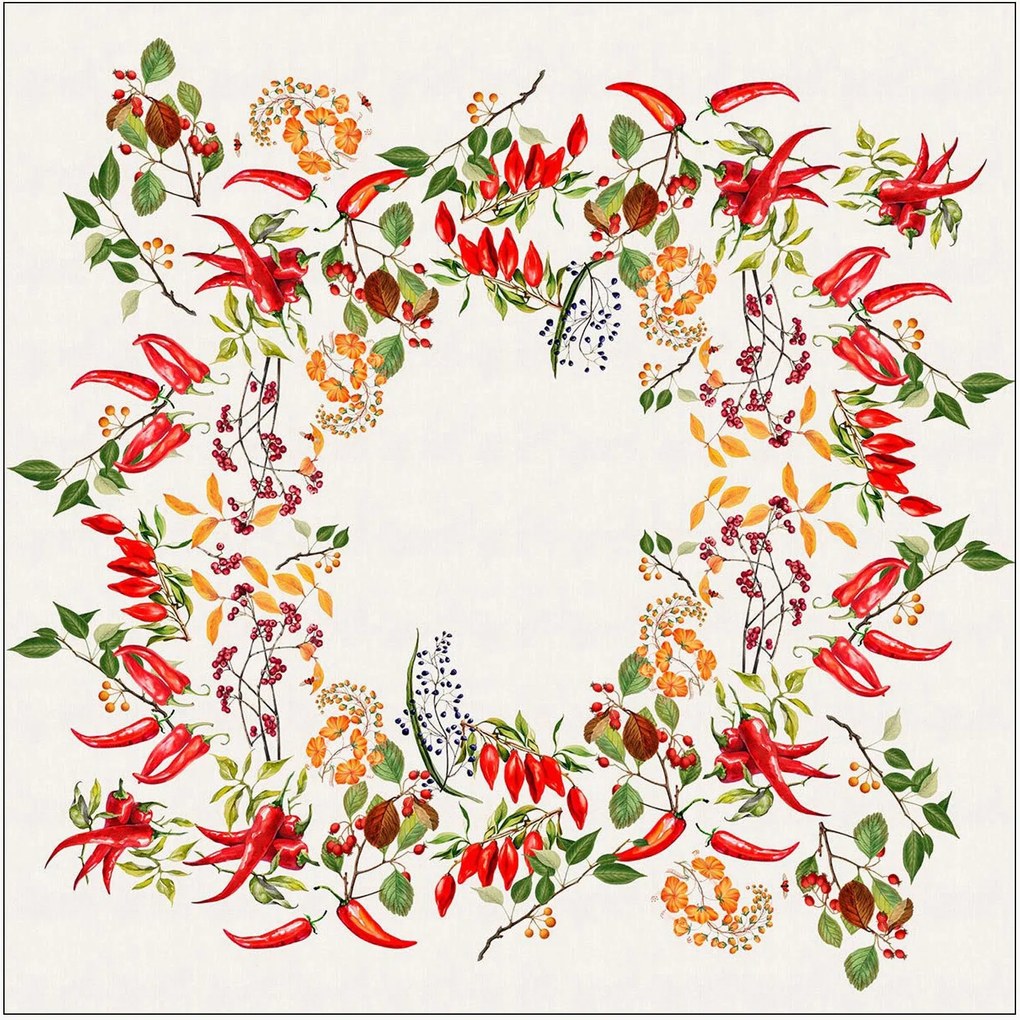 Gewassen linnen tafelkleed Piments