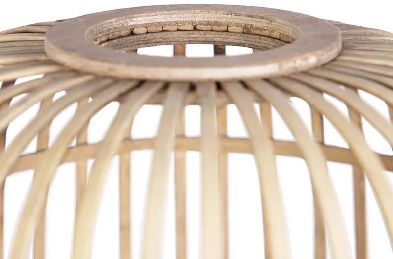 Landelijke vloerlamp zwart met rotan - Manila