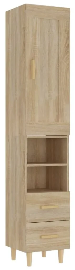 vidaXL Hoge kast 35x34x180 cm bewerkt hout sonoma eikenkleurig
