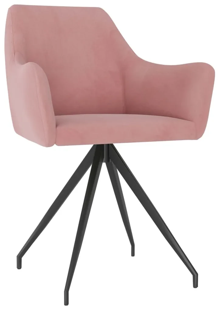 vidaXL Eetkamerstoelen 6 st fluweel roze