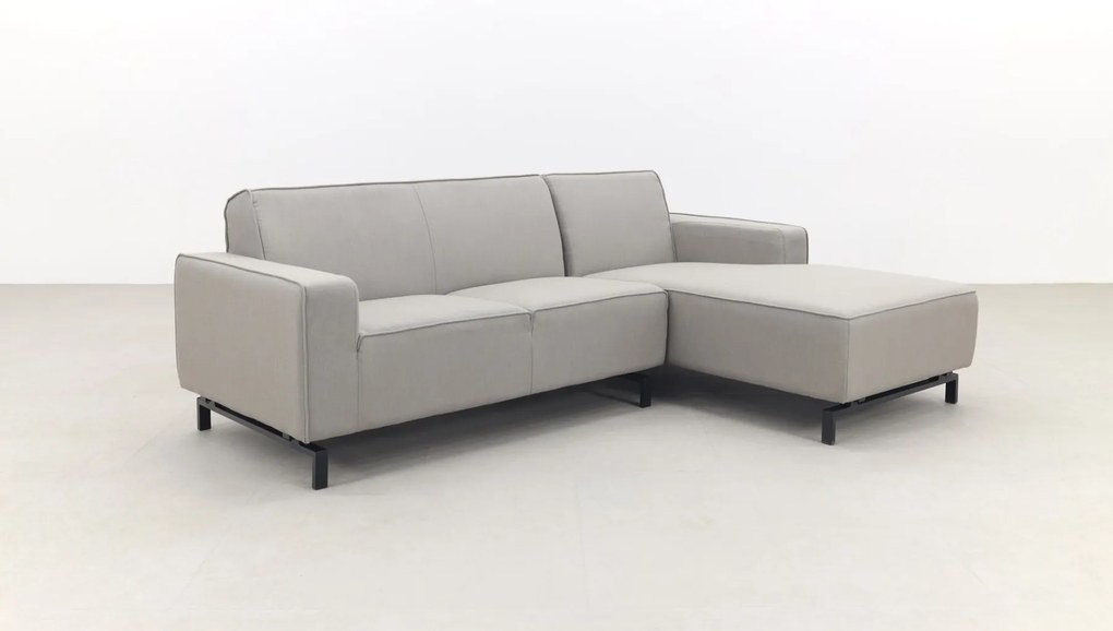 Boavista Sunbrella loungebank chaise longue - Nature Grey - 2-delig - links