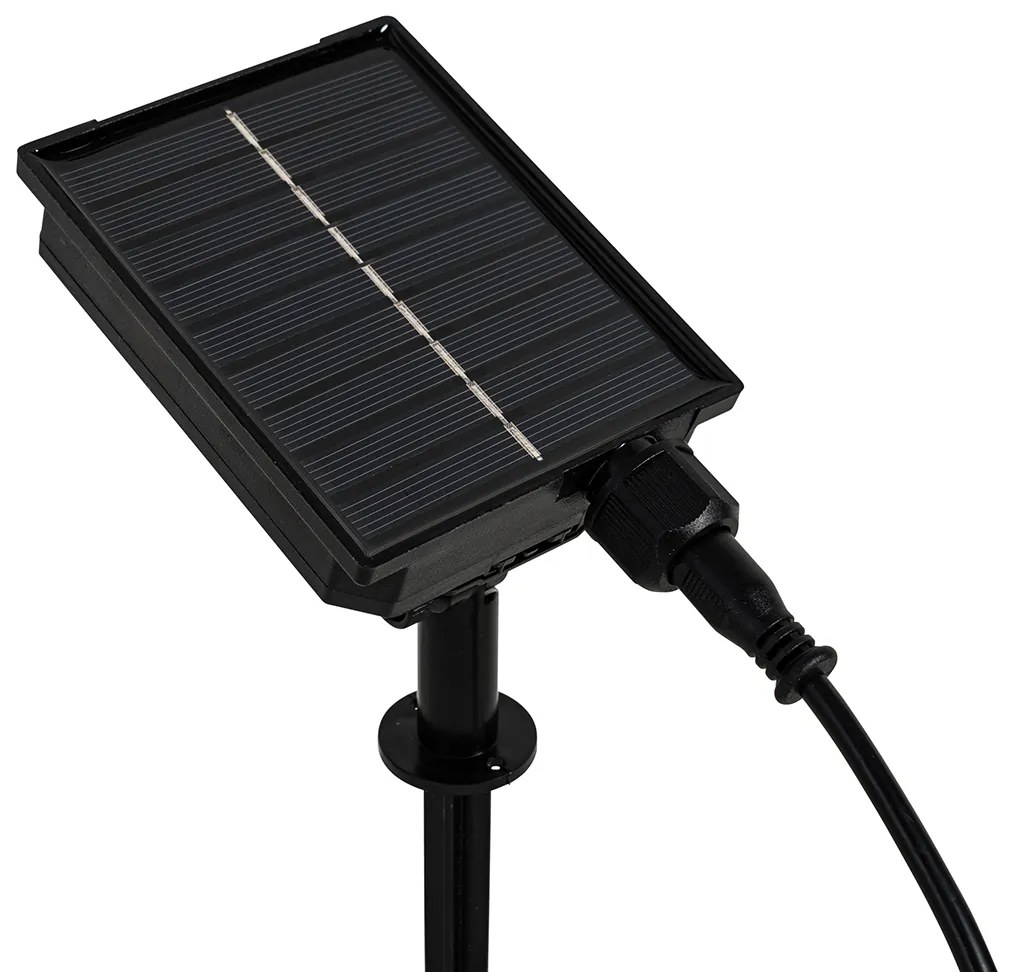 Buitenlamp Prikspot zwart 50 cm incl. LED oplaadbaar en solar IP65 - Adalind Design, Modern IP65 Buitenverlichting rond
