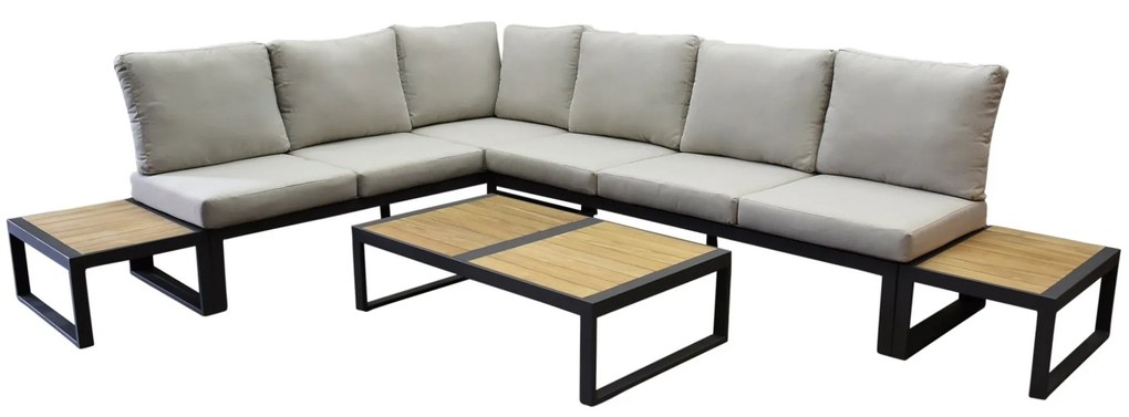 Showroommodel Hawai hoek loungeset 4 delig aluminium teak