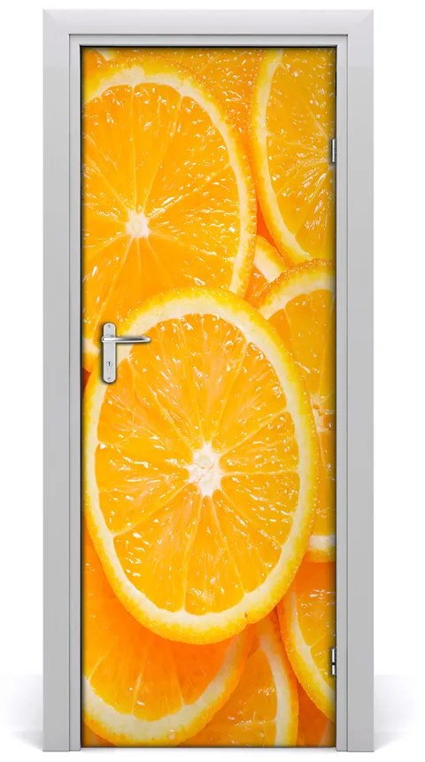 Deursticker Sinaasappelschijfjes 75x205 cm