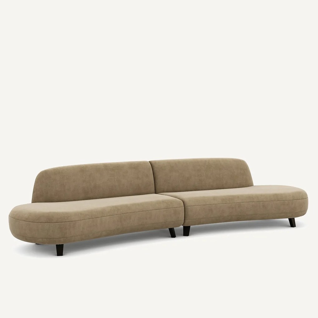 6-zits bank in stonewashed fluweel, Rosebury