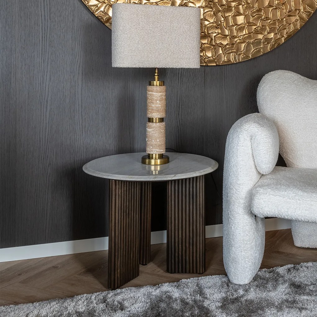 Richmond Interiors Mayfield Ronde Bijzettafel Marmer - 55 X 55cm.