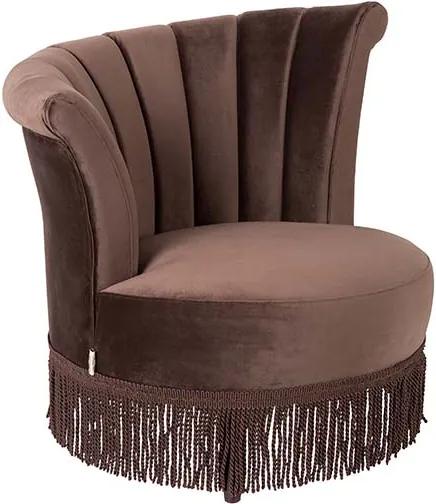 Lounge chair Flair velvet donkerbruin