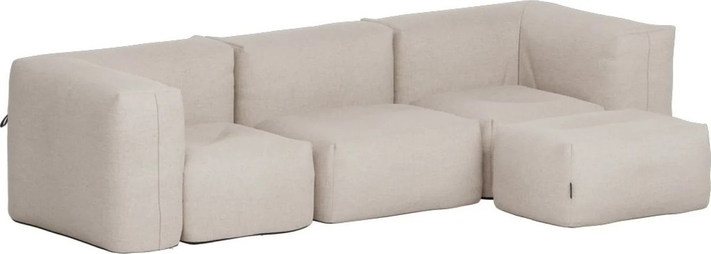 Soft Zitzak Outdoor 3 Seater + Pouf - Kirra Sand