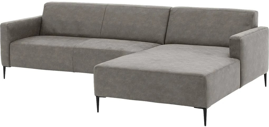 Goossens Key West grijs, micro leer, 3-zits, modern design