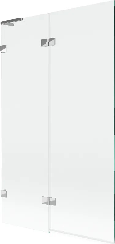 Mexen Lunar L badwand 2-delig links 110 x 150 cm, transparant, chroom - 897L-110-100-01-00-L