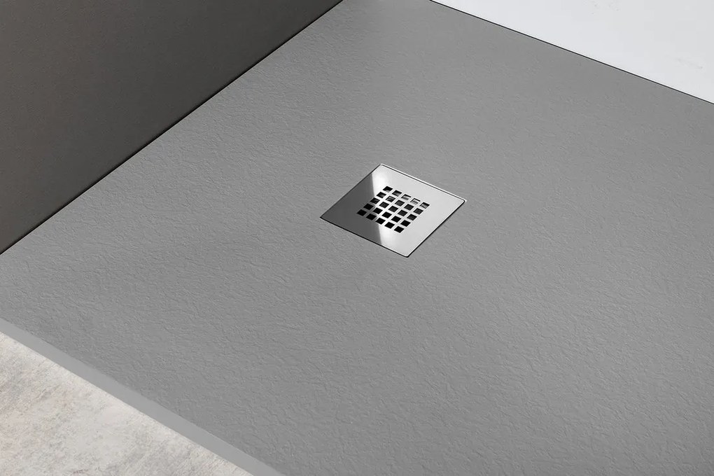 Gelco Mitia rechthoekige douchebak stone-look 140x100cm grijs
