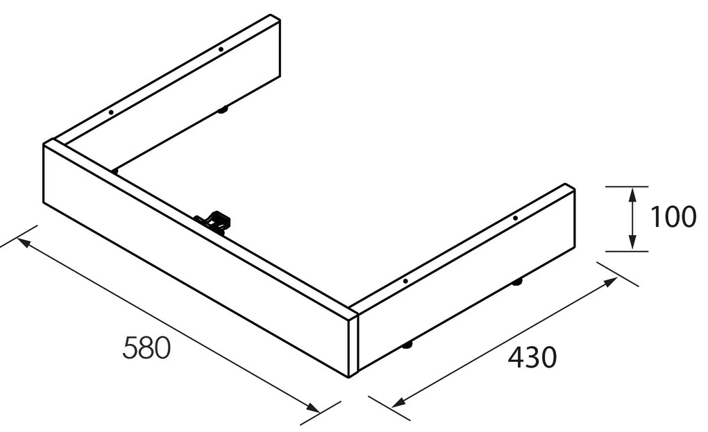Muebles plint voor badkamermeubel 60cm legergroen