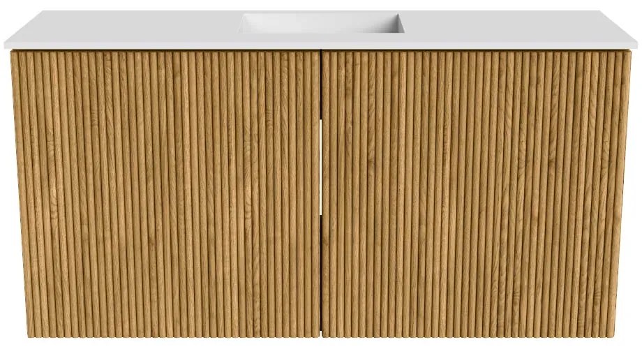 Mondiaz Joya 80cm toiletmeubel oak met wastafel faye midden 1 kraangat talc