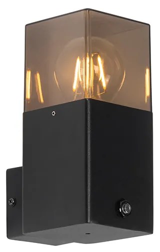 Buiten wandlamp met bewegingsmelder zwart IP44 met schemerschakelaar - Denmark Modern E27 IP44 Buitenverlichting