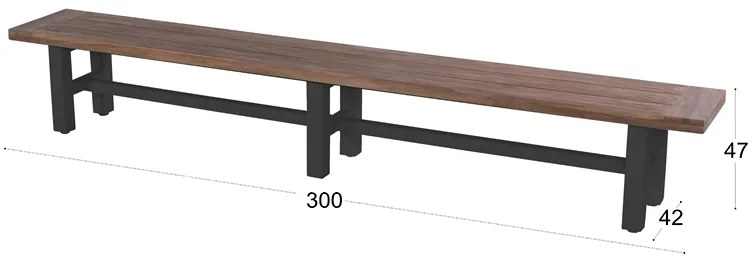 Hartman Yasmani bank - 300x47 cm. - black