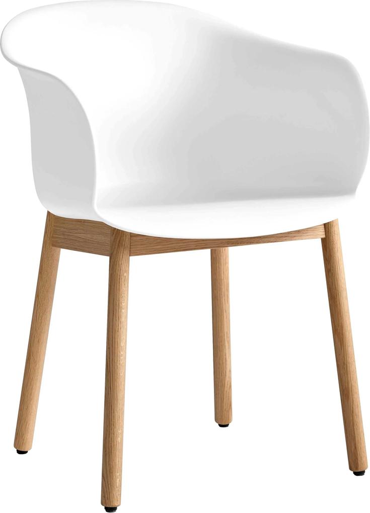 &tradition Elefy JH30 stoel met eiken onderstel wit