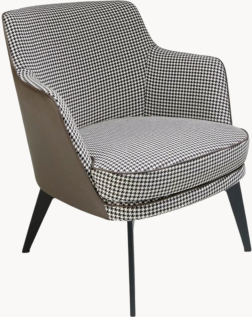 Gestoffeerde fauteuil Iva met kunstleren rugleuning
