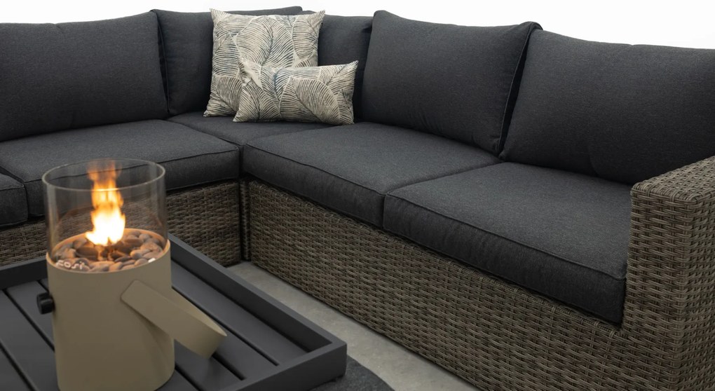 Atlanta wicker loungeset 5-delig – Organic grey - Garden impressions