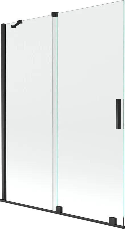 Mexen Velar tweepanelige uitschuifbare badwand 130 x 150 cm, transparant, zwart - 896-130-000-01-70
