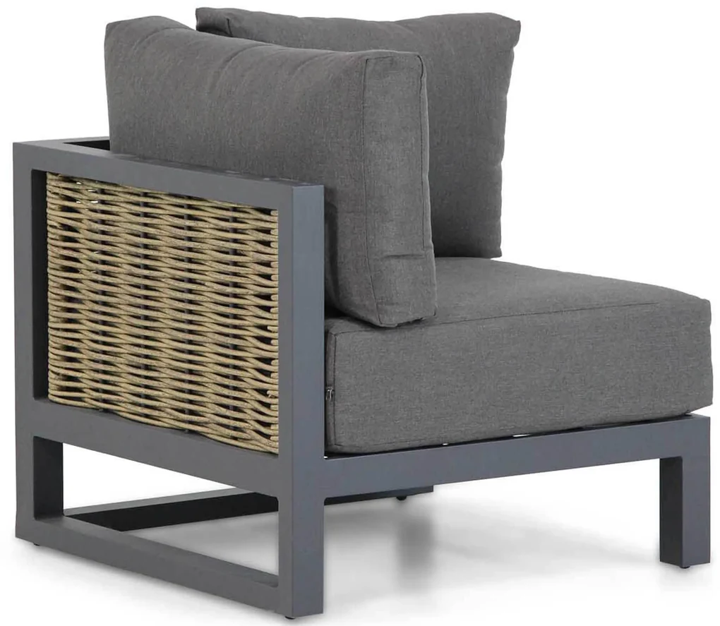 Hoek loungeset 6 personen Aluminium/wicker Grijs Santika Furniture Santika