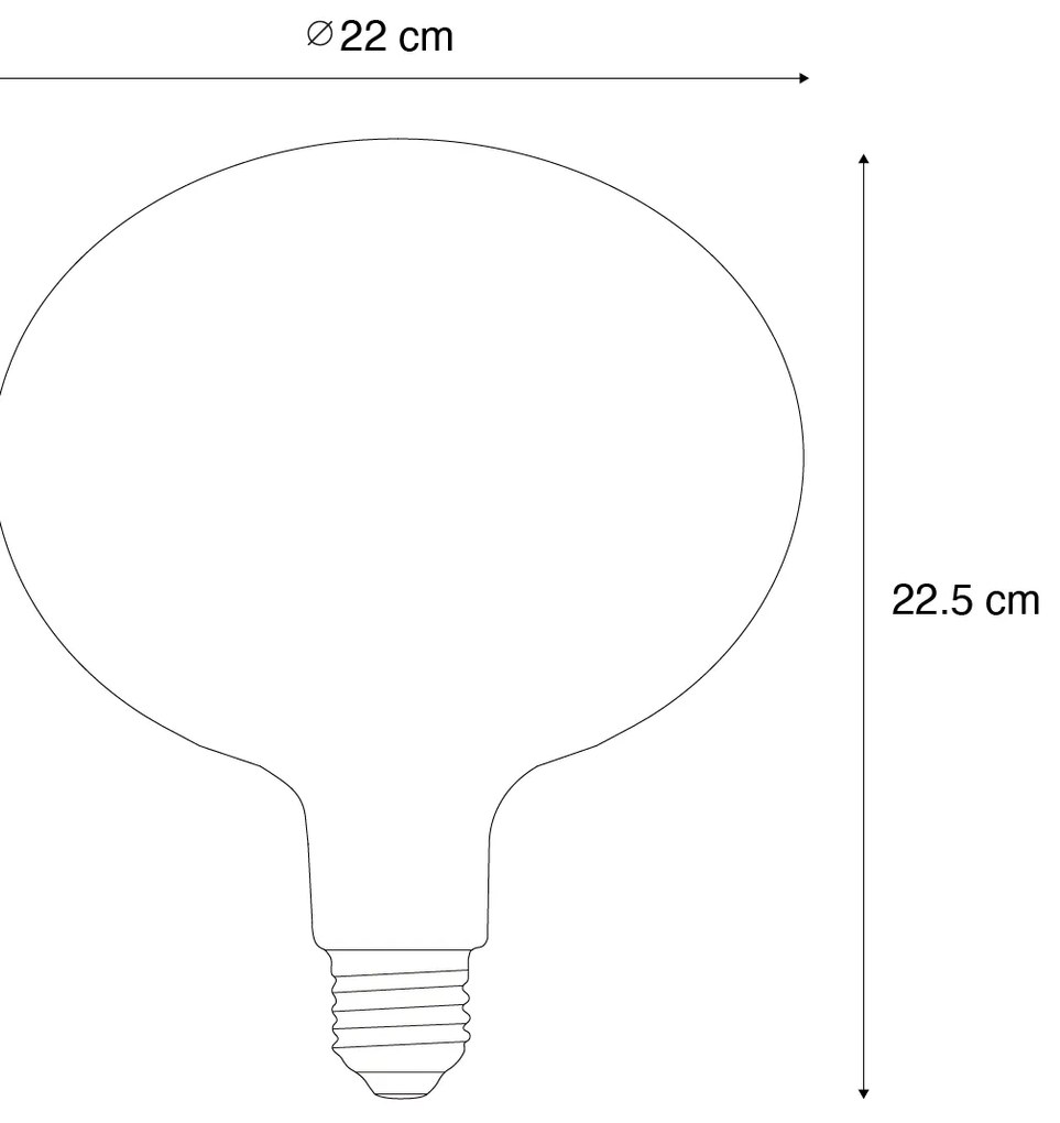 Set van 5 E27 dimbare LED lampen G220 bruin 4,9W 130 lm 1800K