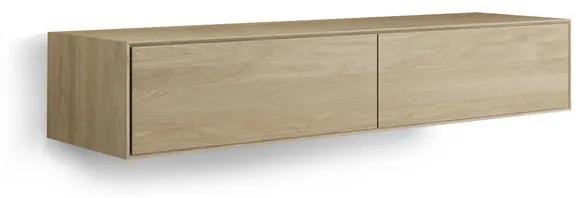 Looox Wood collection Wood wastafelonderbouwkast m. 2 laden 160x30x46cm eiken - old grey WF1600-2