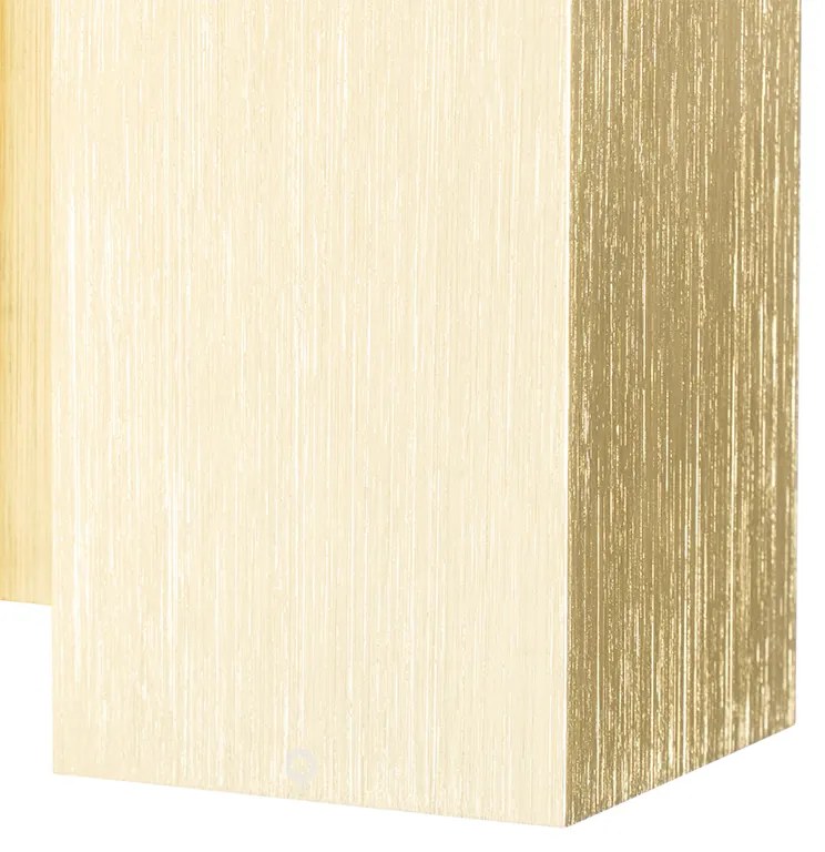 Moderne wandlamp goud vierkant 2-lichts - Sandy