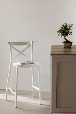 Stapelbare Hoge Kruk Van Polypropyleen Otax Wit & ↑65 Cm - Sklum
