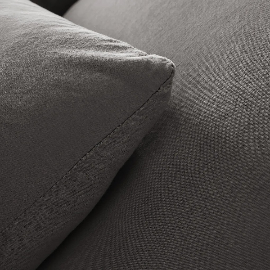 Dubbelzijdige kussensloop in gewassen linnen en gewassen katoen, Annaba