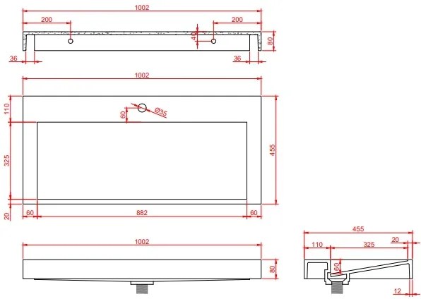 Muebles Calas badmeubel ribbelfront 100cm warm eiken met solid surface wastafel met kraangat