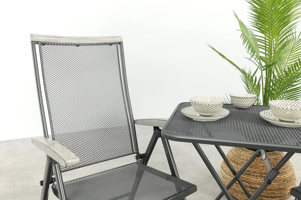 Royal Garden Balero inklapbare balkonset 3-delig strekmetaal 60x60 cm.