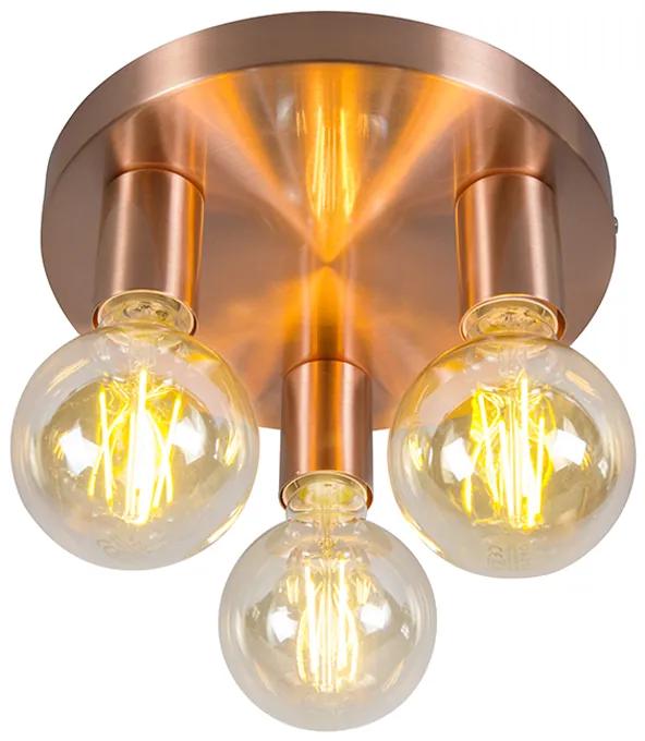 Art Deco plafondlamp koper rond - Facil 3 Design, Modern E27 Binnenverlichting Lamp