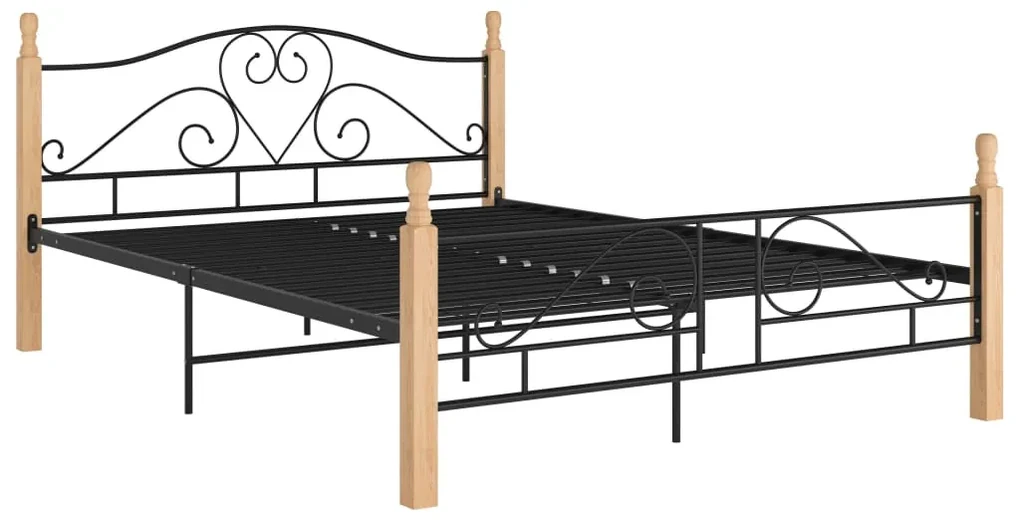 vidaXL Bedframe metaal zwart 160x200 cm