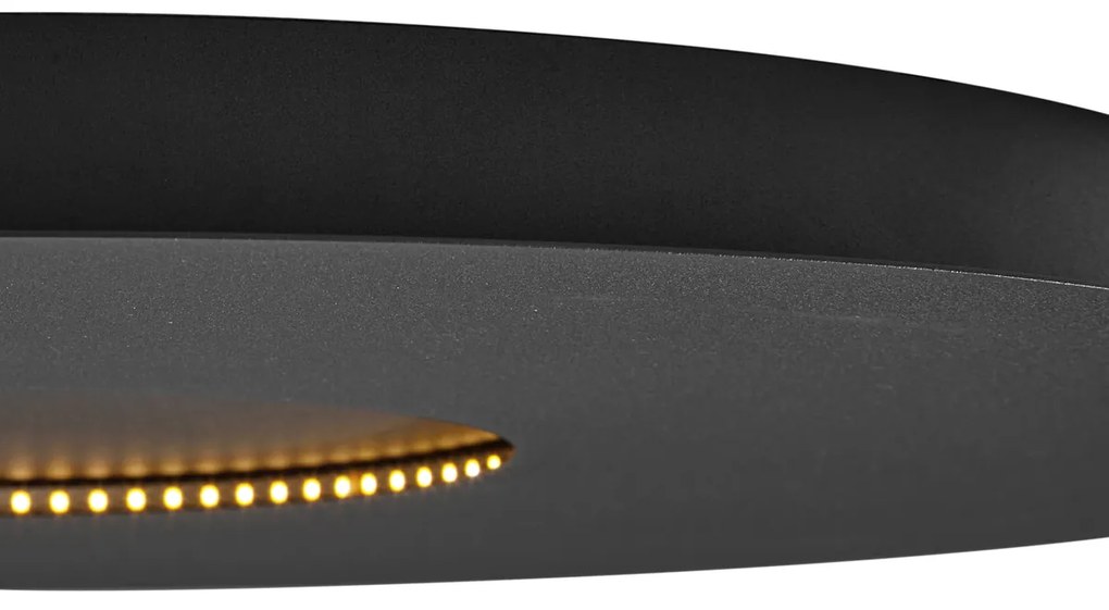 Moderne plafondlamp zwart 60cm incl. LED 3-staps dimbaar - Morning Modern rond Binnenverlichting Lamp