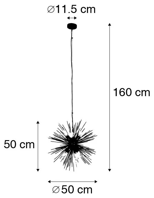 Art Deco hanglamp goud 6-lichts - Broom