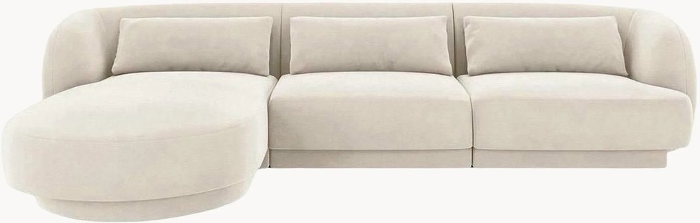 Hoekbank Tulum (4-zits) met fluwelen look, hoekdeel links