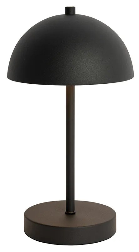 Set van 2 buiten tafellampen mushroom zwart oplaadbaar - Keira