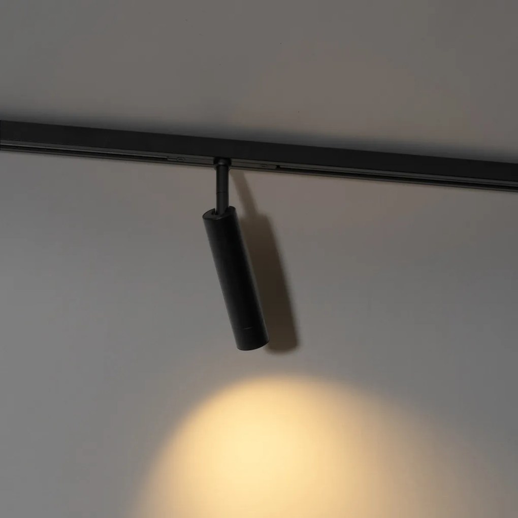 Moderne spot zwart voor railsysteem 1-fase  - Slimline Uzzy