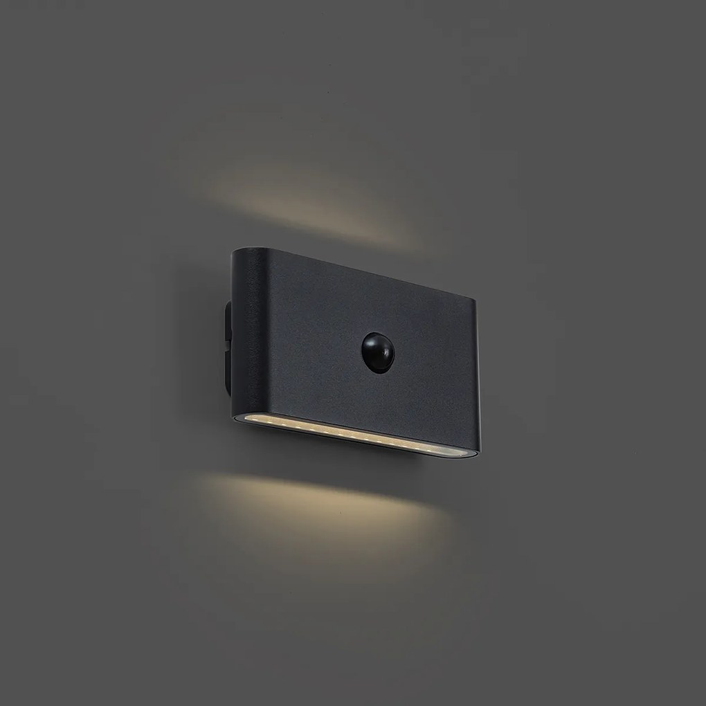 Wandlamp zwart lux sensor magnetisch incl. LED oplaadbaar - Batt