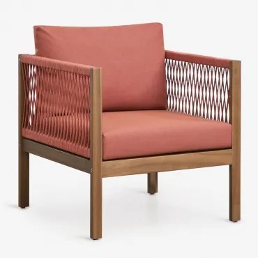 Tuinfauteuil Met Armleuningen Van Acaciahout Branson Terracotta - Acaciabruin - Sklum