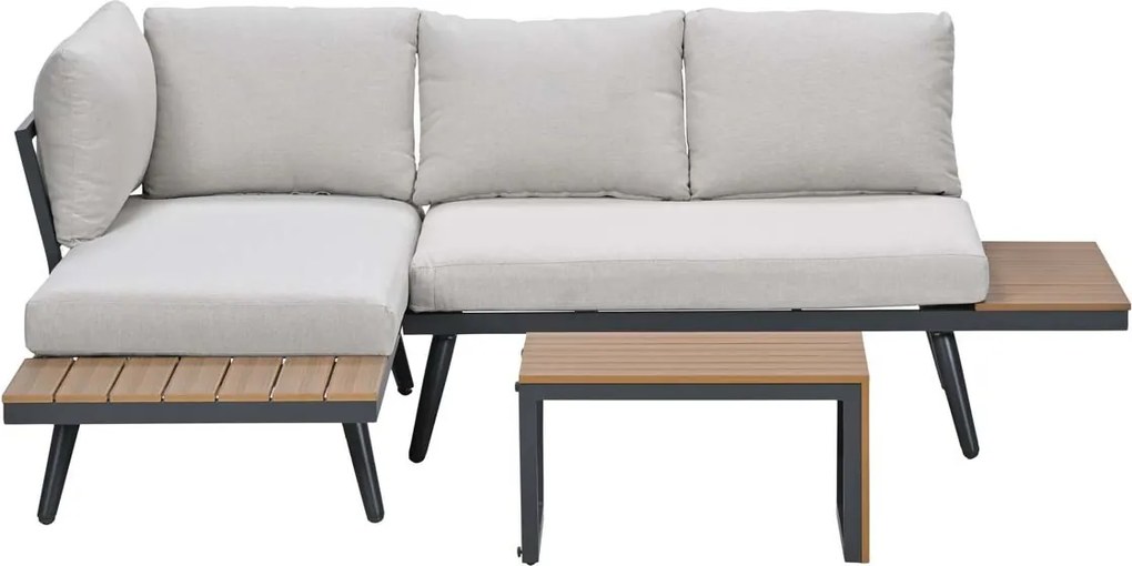 Garden Impressions Tibo loungeset 3-delig - donker grijs