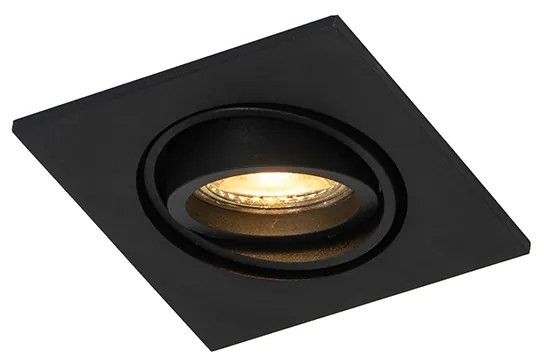 Set van 6 Moderne inbouwspot zwart verstelbaar - Club