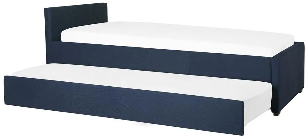 Bedbank stof marineblauw 80 x 200 cm MARMANDE Beliani