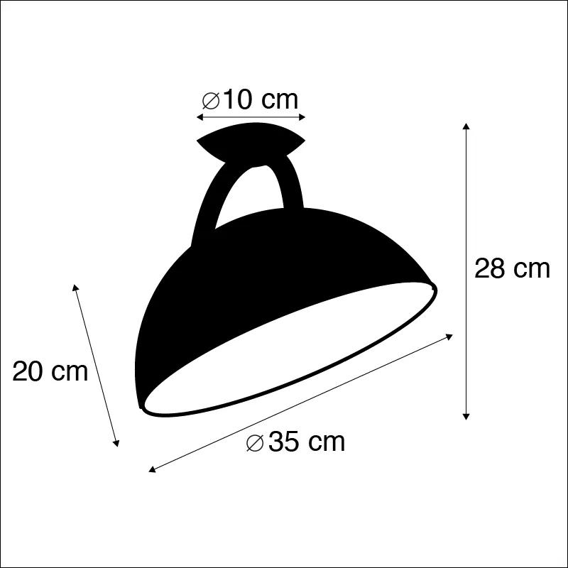 Industriële plafondlamp zwart met goud kantelbaar - Magna Modern E27 rond Binnenverlichting Lamp