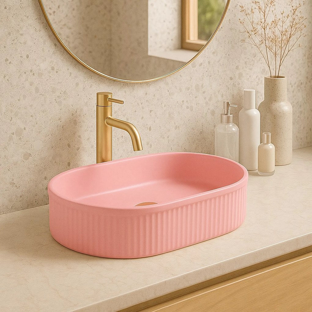 Opzetwastafel Rea Vanda Bubble Gum Matt